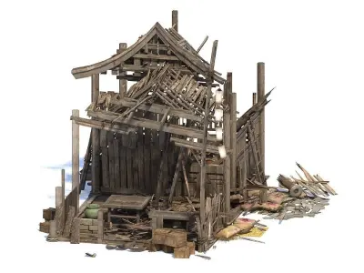 abandoned village OldHouse 3D model