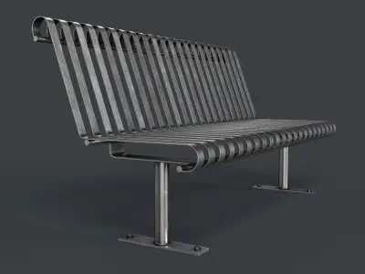 Metal Modern Bench 29 PBR Game Ready Low-poly 3D model