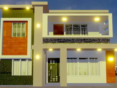 3d animated house with interior desings 3D model