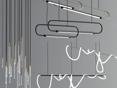 Modern Ceiling Suspension Hanging Pendant 3D model