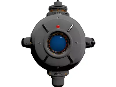 SciFi Spherical Drone Surveillance Module Low-poly 3D model