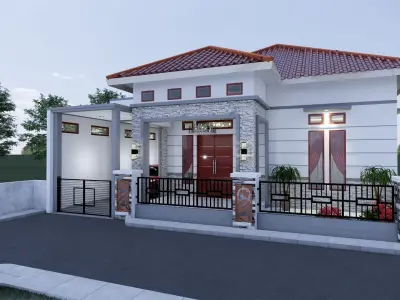 1 floor House Design Minimalis Full Interior  3D model