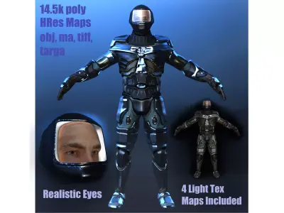 MALE MECH Warrior 01 Low-poly 3D model