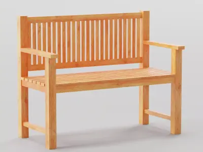 Basic Bench  Low-poly 3D model