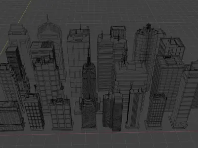 City Building Kitbash Pack 3D model