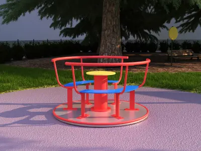 Playground carousel 3D model
