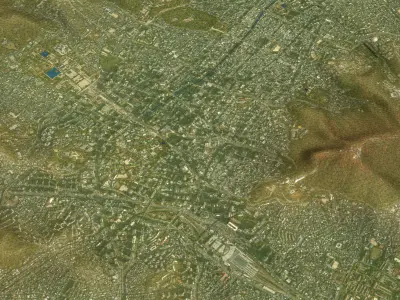 Seoul - Topography Terrain Low-poly 3D model