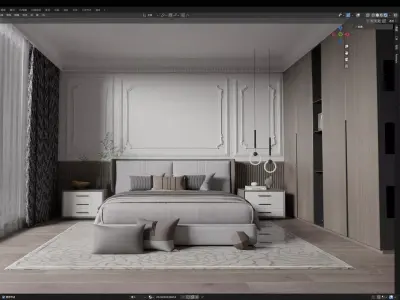 Modern Classic Master Bedroom 3D model