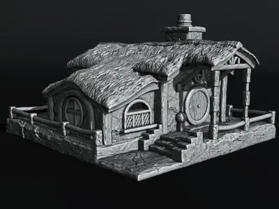 medieval house 3D print model