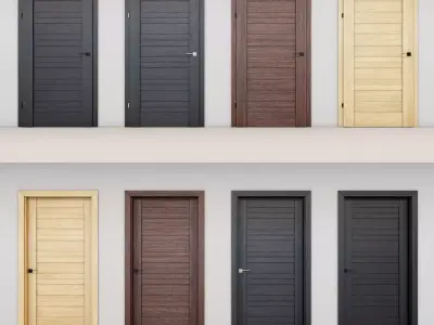 Doors modern set of 4  3D model