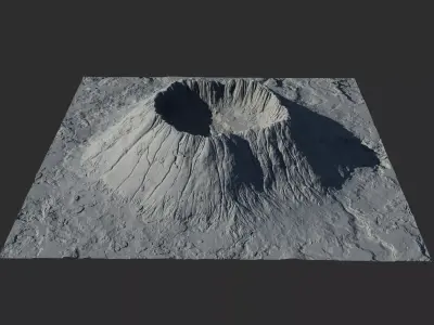 Landscape Environment Volcano 1 Low-poly 3D model