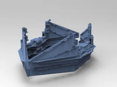 Sci-Fi Ocean Tech ship barrior Shield 1  3D model