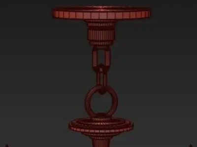 Dutch Style Brass Six Light Chandelier 3D model