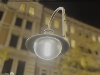 Street Light -7- Basic Version -For Walls-  Low-poly 3D model