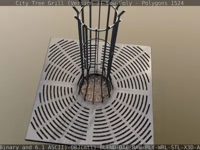 City Tree Grill - Version 3 - Low-Poly - PBR Low-poly 3D model