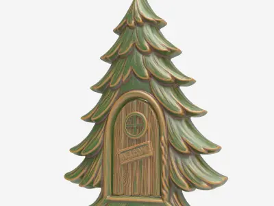 Fairy Christmas House Tree Functional Fantasy Model CNC 3D Print 3D print model