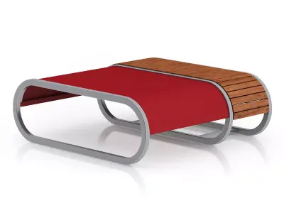 Modern Red Footrest 3D model