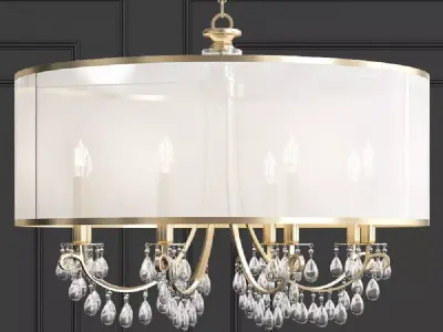 Hampton 8 Light Drum Shade Chrome Chandelier 3D model