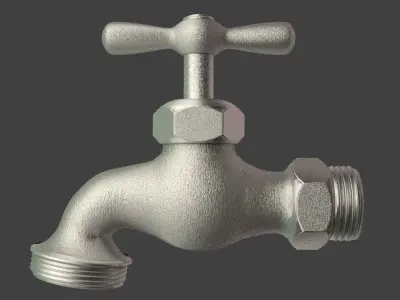 Spigot water tap Low-poly 3D model