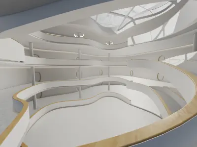 Sci fi Futuristic Exbition Interior Futuristic Expo Center 3D model