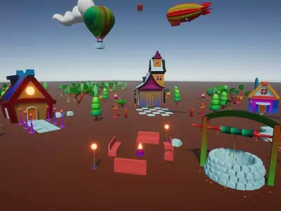 Fantasy Low Poly Environment 3D model