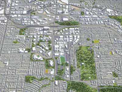 Burnaby - City 3D Model Low-poly 3D model