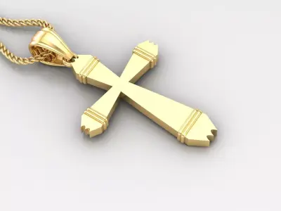 Light Gold 18K Cross Pendant 2CP099 3D print model