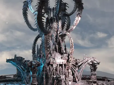 Sci fi Winter genma tower 3D model