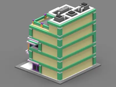 House Voxel - 12 Low-poly 3D model