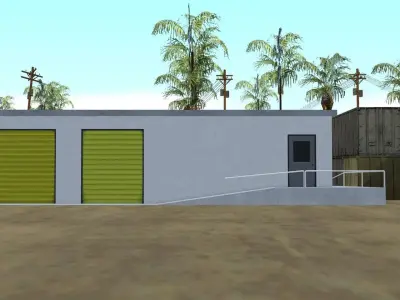 Industrial warehouse - storage Low-poly 3D model