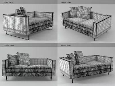 Boutique Double Seater 3D model