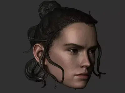 Rey Skywalker Head Sculpt 3D print model