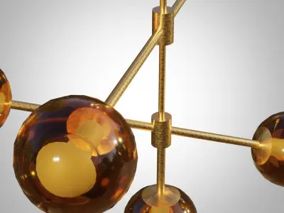 Lamp Modo Ceiling Mount 5 Globes Free 3D model