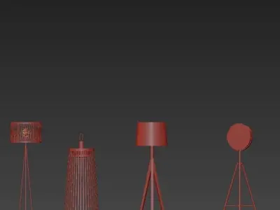 Tripod Floor Lamps 3D model