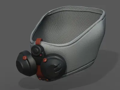 Gas mask respirator scifi futuristic  Low-poly 3D model