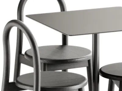 Hay Neu Square Table and Bobby Chair by DesignByThem 3D model