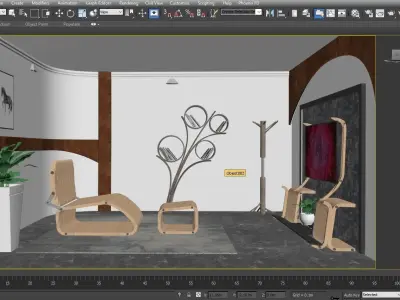 3d interior scene Low-poly 3D model