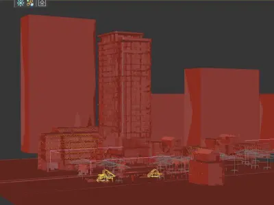 Apartment Model proposed hotel in middle of city 3D model