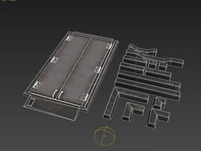 floor door hatch and trim pieces 3D model