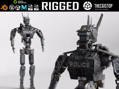 Chappie Police Robot Variant Fully IK RIGGED on LAUNCH SALE 3D model