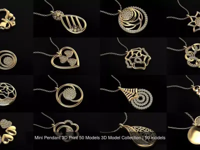 Mini Pendant 3D Print 50 Models 3D Model Collection 3D Model Pack