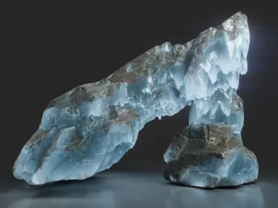 Low poly Frozen Rock 230505 Low-poly 3D model