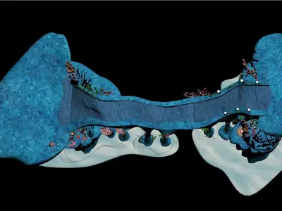 coral reef  bridge  3D model