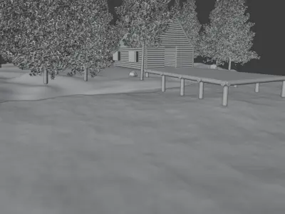 lake hut 3D model