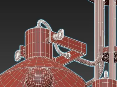 dauntaun light fixture with six shades 3D model