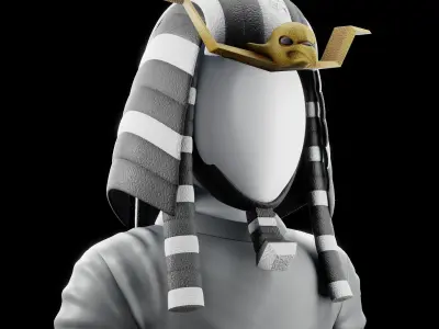 Pharaoh Eagle Hat - SciFi Character Design Low-poly 3D model Low-poly 3D model