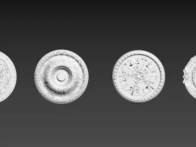 Plaster ceiling medallion 3D model