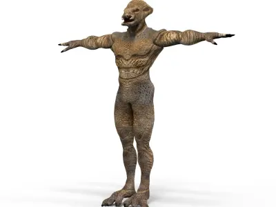 Monster 3 man Low-poly 3D model