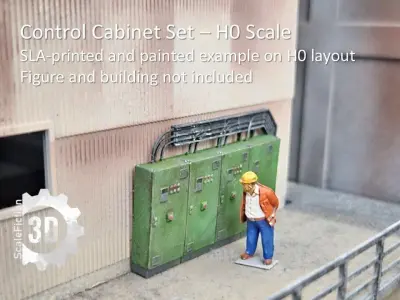 H0 Scale - Control Cabinet and Cable Tray 3D print model
