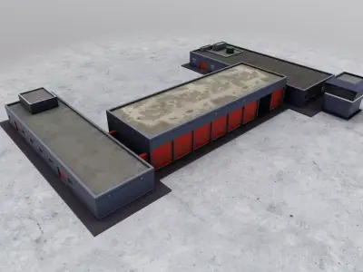 EGKK Fire Station Low-poly 3D model